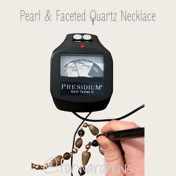 Pearl and Faceted Quartz Necklace - 925 Sterling Silver Clasp - Picture 11 of 14